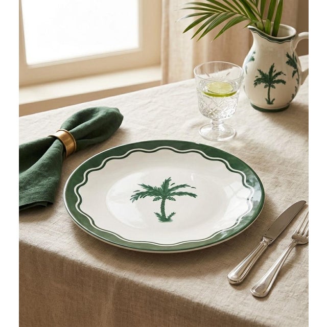Fern & Co. For Anthropologie Palm Tree Dinner Plate For Sale - Image 10 of 12