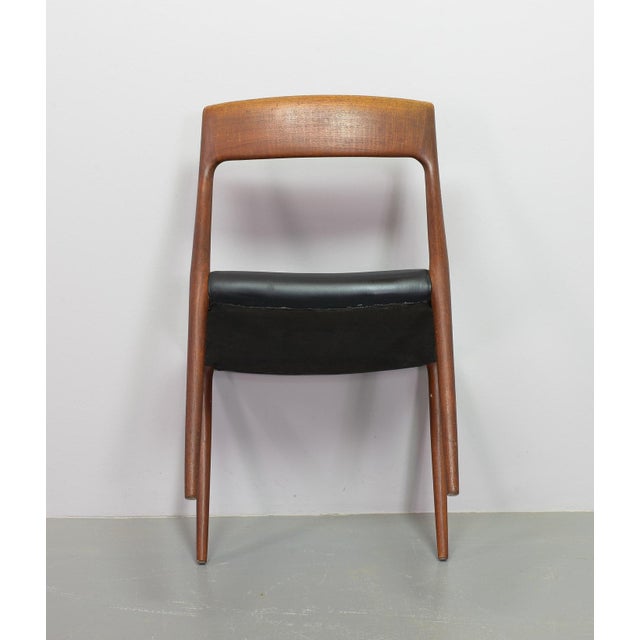 Teak Dining Chairs with Black Leather by Niels Otto Møller for J.L. Møllers, 1960s, Set of 4 For Sale - Image 12 of 18
