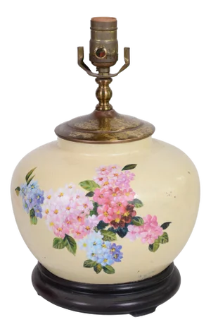 Hand-Painted Flower Porcelain Vase Table Lamp