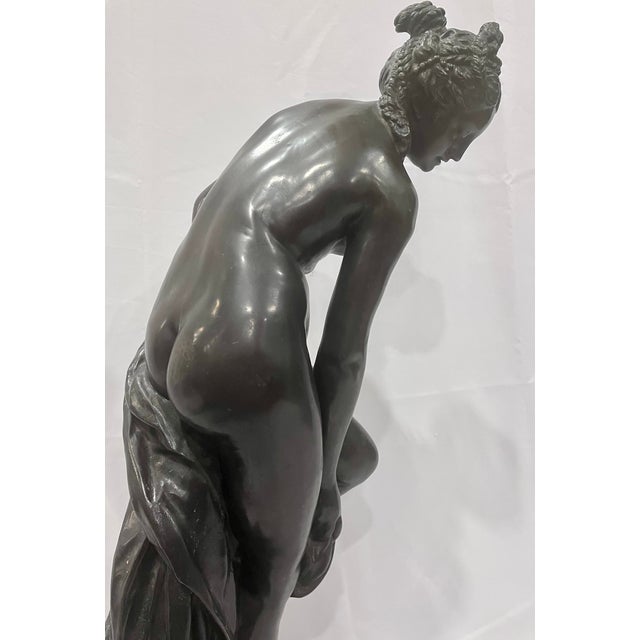 19th Century French Bronze Figure "Venus Emerging From the Bath" After Allegrain - 33" Tall For Sale In Dallas - Image 6 of 18