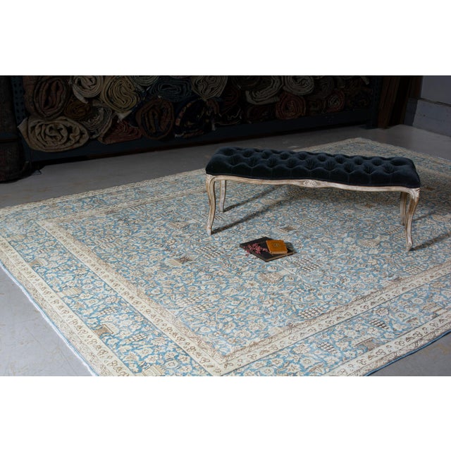 ✂ - - - - - m e a s u r e m e n t s: 8’6” x 12’, 259.08cm x 365.76cm, 39.05 Lbs C O L O R S Base: blue Accents: tan,...