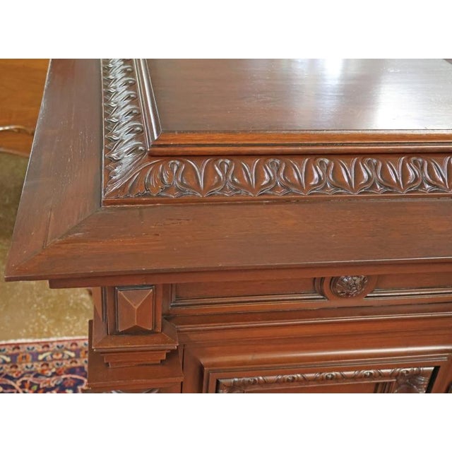 Monumental Victorian Style Mixed Wood Pedestal Cabinet For Sale - Image 12 of 14