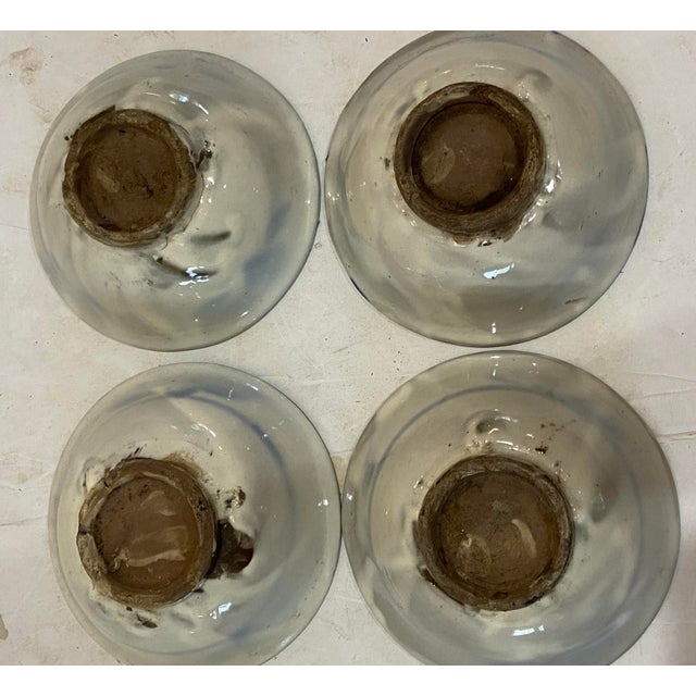 Antique Chinese Blue & White Porcelain Plates and Bowls Set of 10