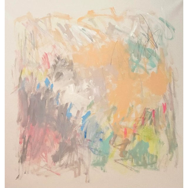 "Dreamy" Contemporary Abstract Mixed-Media Painting by Sarah Trundle For Sale