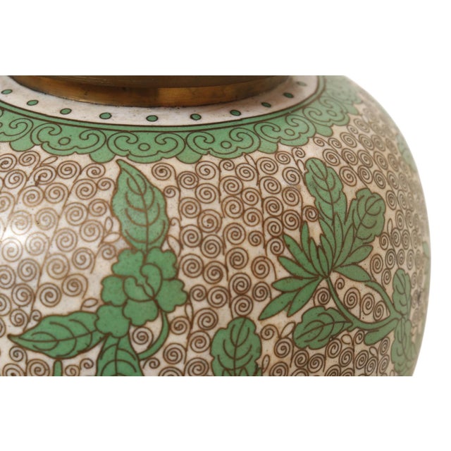 Chinese Cloisonné Lidded Ginger Jar For Sale - Image 4 of 6