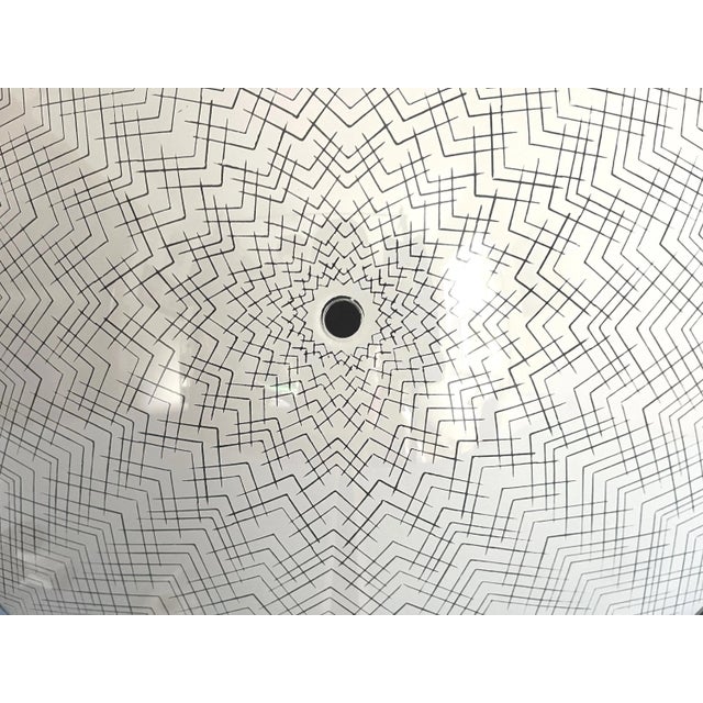 1970s Mid-Century Modern Chevrons Frosted Glass Ceiling Light For Sale - Image 13 of 18