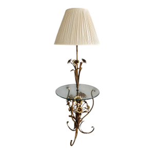 1960s Mid Century Hollywood Regency Gold Gild Floor Lamp