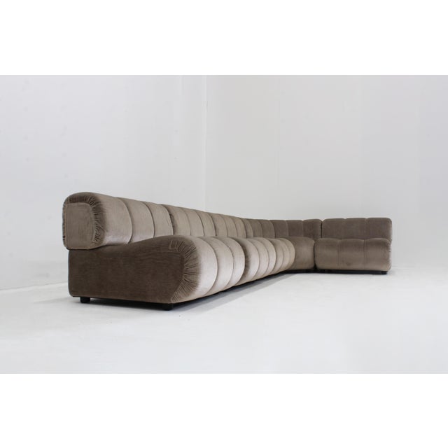 Brown Vintage Italian Modular Sofa by Giuseppe Munari, Italy, 1970s, Set of 5 For Sale - Image 8 of 15