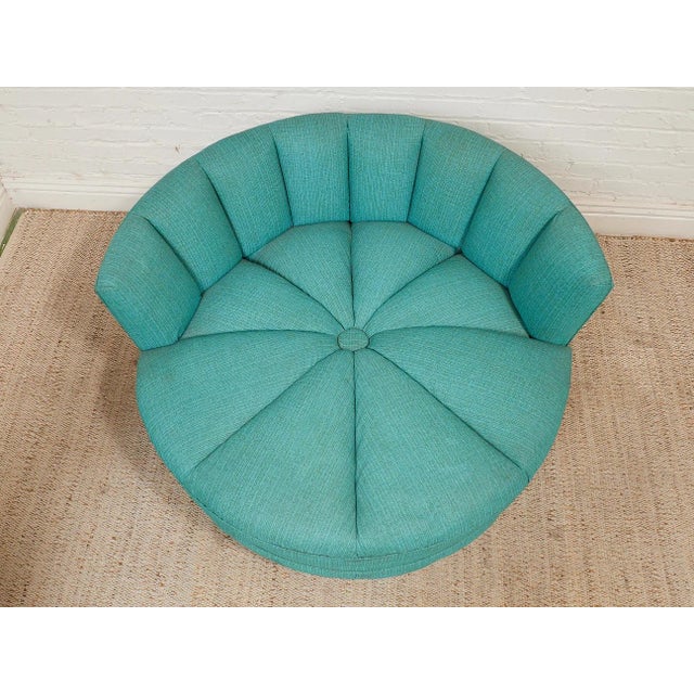 Textile 1960’s Round Vintage Club Chair For Sale - Image 7 of 10