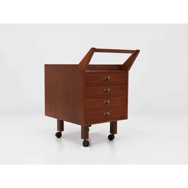 Model CM24 Chest of Drawers on 4 Wheels by Franco Albini for Poggi, Italy, 1958, in Very Good conditions. Designed 1950 to...