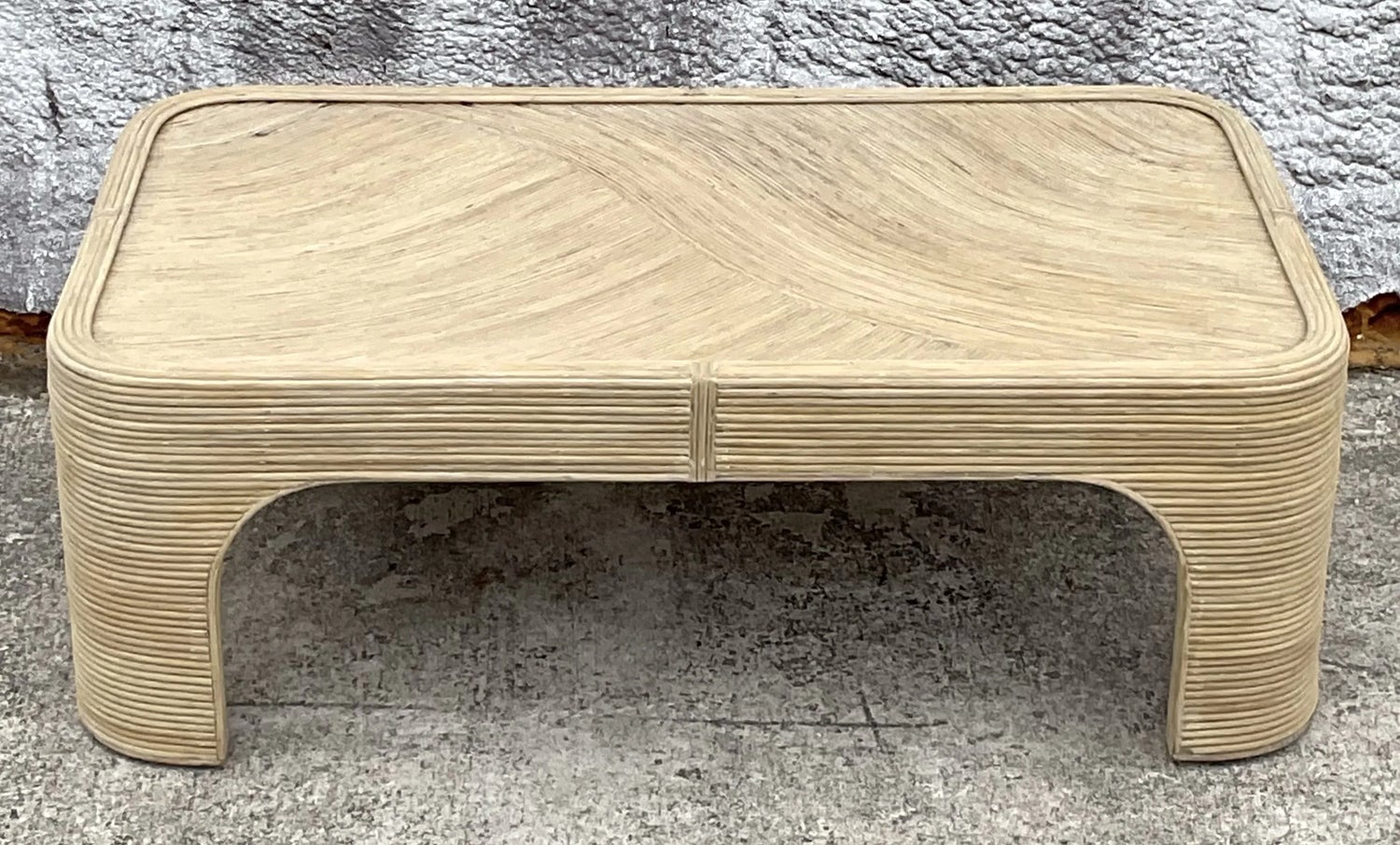 Vintage Coastal Pencil Reed Coffee Table - Angle view