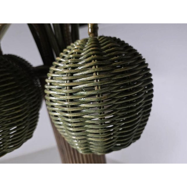 Brown Mario Lopez Toress Bamboo Palm Tree Floor Lamp, 1970s For Sale - Image 8 of 12