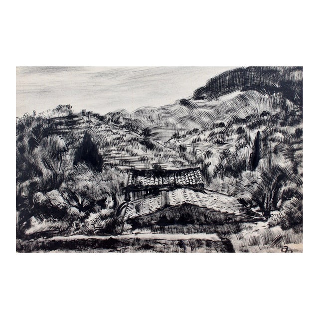 Mediterranean Landscape II by Pierre Dionisi, 1930s For Sale