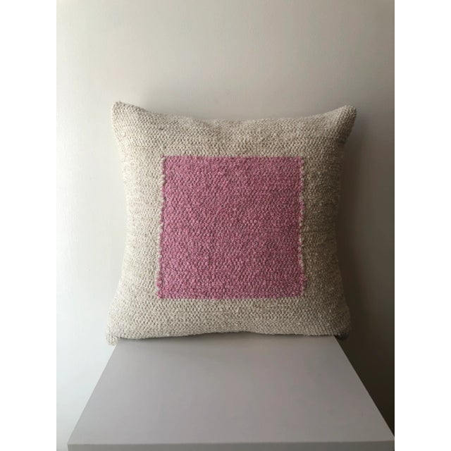 Contemporary Casa Cubista Pink Square Pillow For Sale - Image 4 of 5