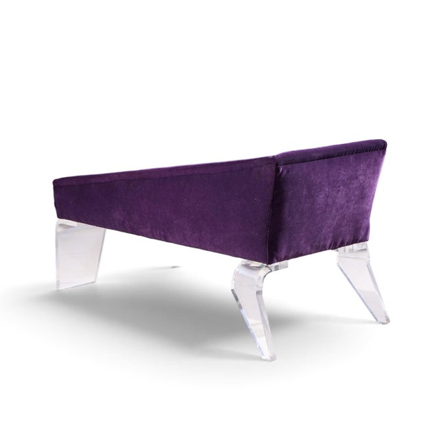 Haziza Mid Century Lucite and Upholstered Sculptural Chaise Lounge Settee For Sale In Chicago - Image 6 of 9
