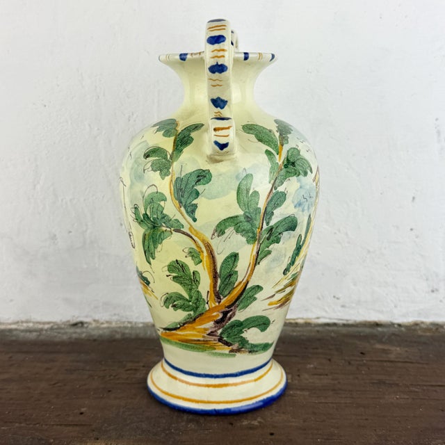 1920s Antique Italian Majolica Vase with Hand Painted Ceramic Amphora by Fenice, Albisola, 1920s For Sale - Image 5 of 12