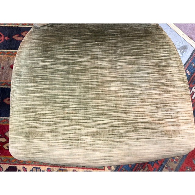 Wood Mid Century Upholstered Dining Chairs With Nail Heads For Sale - Image 7 of 11