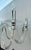 Original retail $3520, timeless Myran Allan Luxury Lighting Modern Clear Glass Williamsburg Chandelier, silver accents,...