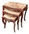 Rococo Style Marble Top Nesting Tables – Set of 3 With Gold Leaf Accents For Sale