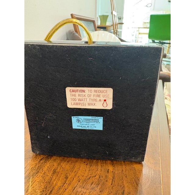 Ethan Allen 1960s Mid-Century Modern Black and White Urn Ceramic Lamp by Ethan Allen For Sale - Image 4 of 5