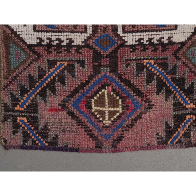 1970s 1970s Vintage Handmade Wool Cotton Purple Area Rug For Sale - Image 5 of 11