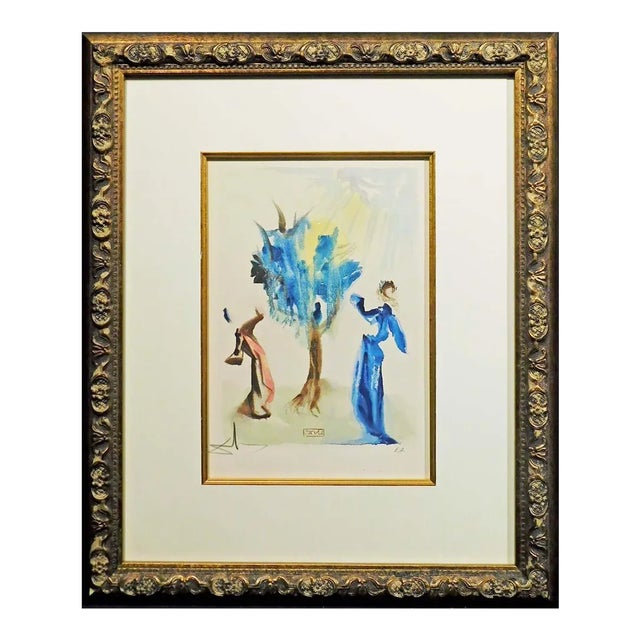 1960s Salvador Dali the Divine Comedy Purgatory #24 Woodblock Art Print Hand Signed For Sale