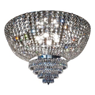 Allure Six Lights Flush Mount in Polished Chrome and Crystal by Aggiolight For Sale