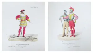 Antique 1799 Venetian Gentlemen Prints - A Pair