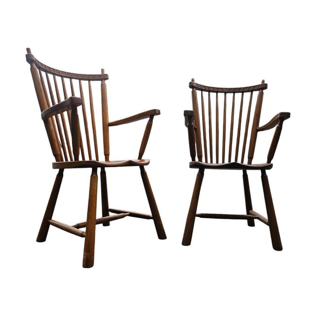 Dutch Oak Dining Armchairs from De Ster Geldermalsen, Netherlands, 1960s, Set of 2 For Sale - Image 11 of 18