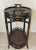 Brown Ornate Natural Bamboo Rattan Brown Wicker Oval Tray Table Two Tier Server For Sale - Image 8 of 12