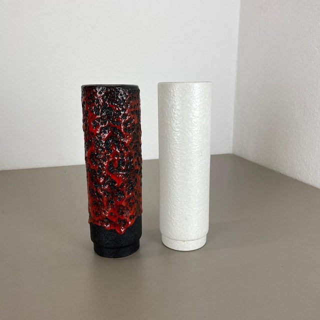 Fat Lava Pottery Vases attributed to Jopeko, Germany, 1970s, Set of 2 For Sale - Image 15 of 18