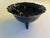 Mid-Century Modern Vintage l.e. Smith Black Amethyst Glass Three-Footed Console Bowl | Mt. Pleasant Double Shield Pattern For Sale - Image 3 of 4