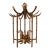 Vintage Chinoiserie Faux Bamboo Brass Pagoda Hanging Light For Sale