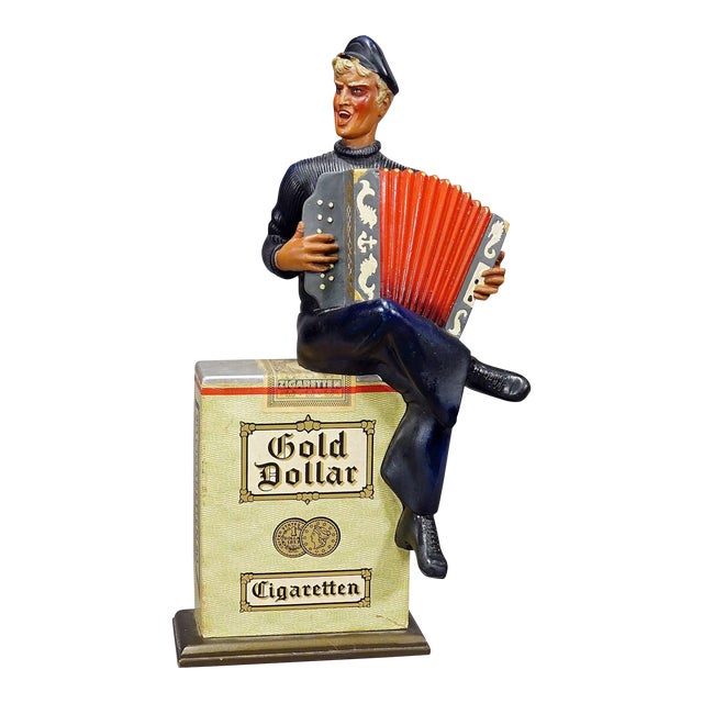 Vintage Gold Dollar Cigarettes Advertising Sculpture 1950s For Sale