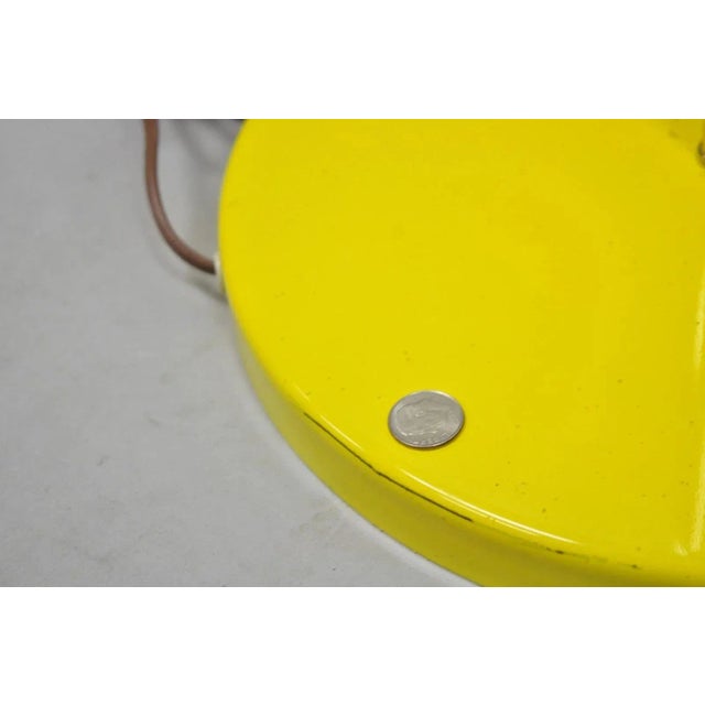 Vintage Mid Century Modern Kurt Versen Style Yellow Gooseneck Saucer Floor Lamp For Sale - Image 10 of 15