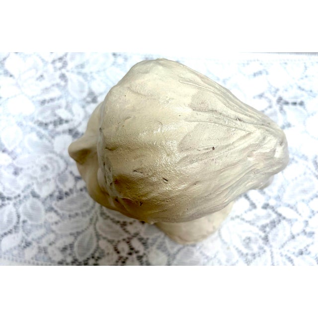 Figurative Vintage Artisan Sculpture of a Female Head For Sale - Image 3 of 8
