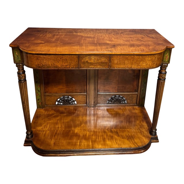 Early 20th Century Flame Mahogany Console | Hall Table For Sale