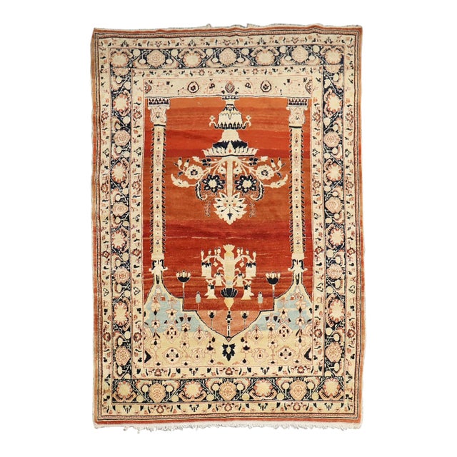 Mid 19th Century Hadji Jali Persian Tabriz Prayer Scroll Rug no. 10955 For Sale