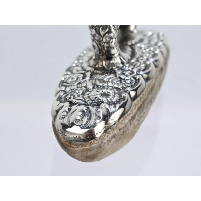 Antique Tiffany & Co Sterling Silver Floral Repousse Nail Buffer For Sale - Image 9 of 11