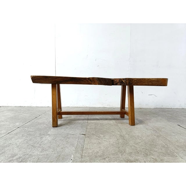 Vintage Brutalist Wooden Coffee Table, 1960s For Sale - Image 4 of 12