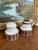 This vintage ceramic creamer and lidded sugar bowl set was produced by Midwinter Pottery in England, a leading name in...