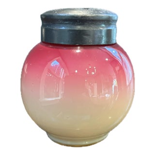 1880s Victorian Wheeling Peachblow Art Glass Sugar Shaker by Hobbs, Brockunier & Co. For Sale