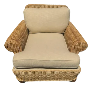 Walters Wicker Lounge Chair With Cushions