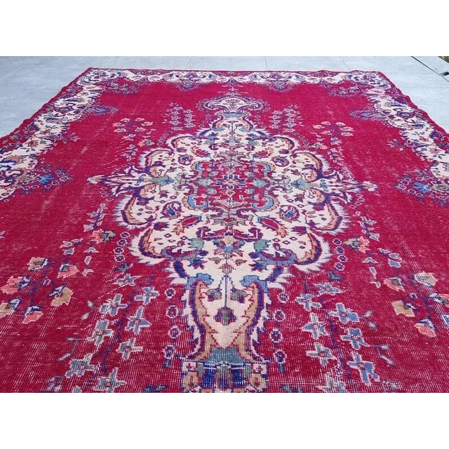 Art Deco 1960s Oushak Decorative Anatolian Rug For Sale - Image 3 of 11