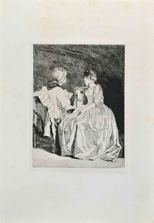 Jules de Goncourt, Conversation, Etching, Mid-20th Century