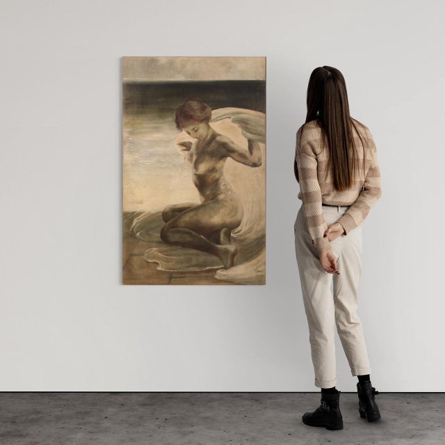 Italian painting from the first half of the 20th century. Oil on canvas artwork depicting a contemporary copy of the...