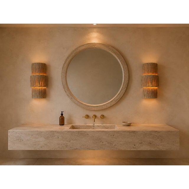 Organic Modern Coastal Natural Grass Tiered Wall Sconce For Sale - Image 9 of 9