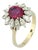 Vintage Gia 1.00 Carat No Heat Ruby Diamond Platinum Ring, Size 7.75 For Sale
