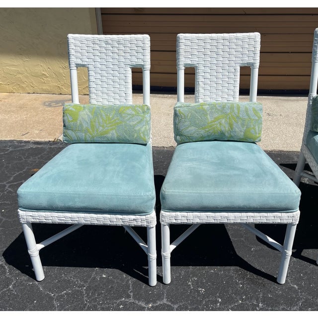 Thomas Pheasant for McGuire 8 Woven Leather Dining Chairs For Sale In Tampa - Image 6 of 18