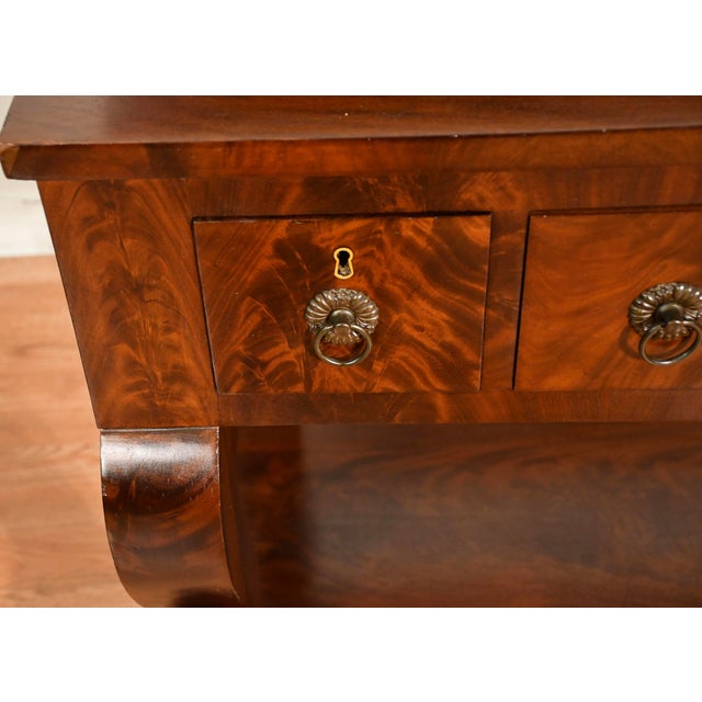Late 19th Century 1890s Antique American Empire Flame Mahogany Server / Buffet For Sale - Image 5 of 17